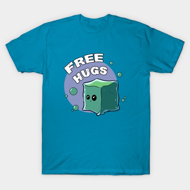 Gelatinous Cube Free Hugs T-Shirt by decafpillow